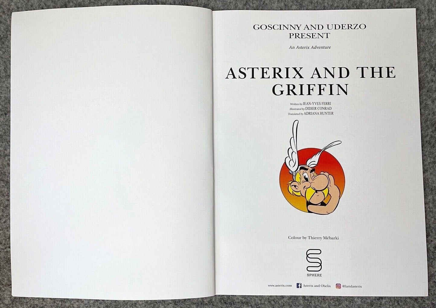 Asterix & The Griffin - 2000s Orion/Sphere UK Edition Paperback Book EO Uderzo