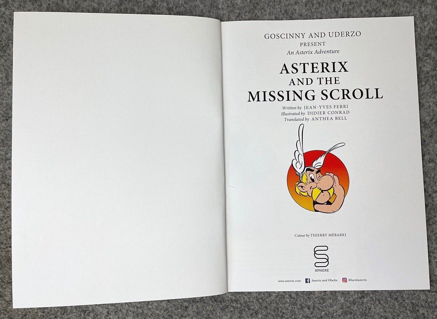 Asterix & Missing Scroll - 2000s Orion/Sphere UK Edition Paperback Book EO Uderzo