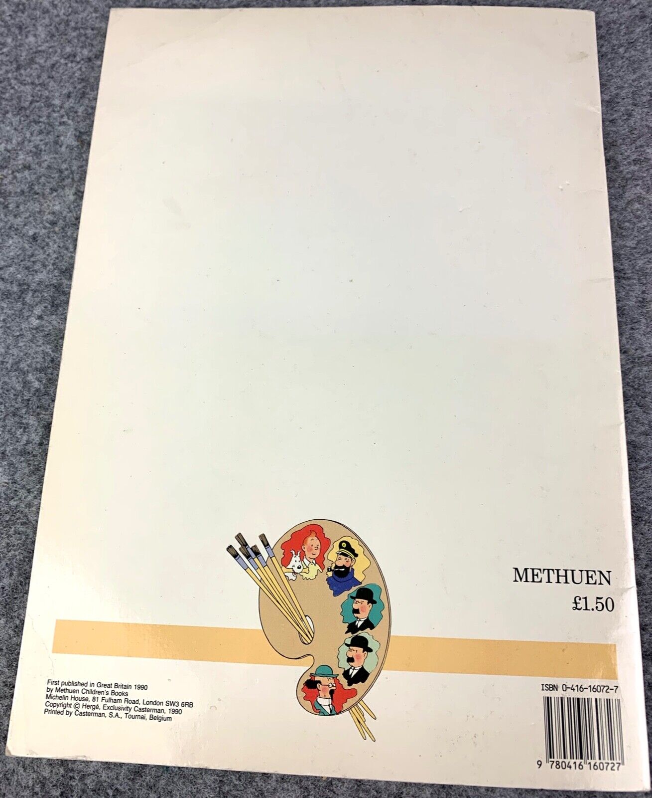 Tintin Colouring Book Volume 1 Methuen 1990 1st Edition Children's Book by Herge