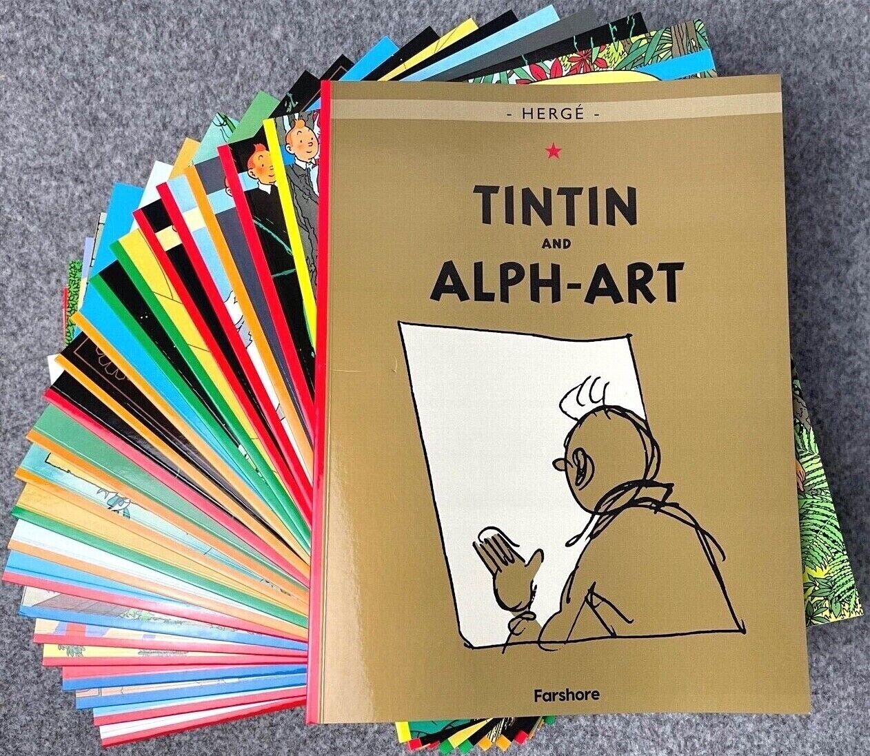 Adventures of Tintin Box Set x25 Farshore Paperback books by Herge Comic Lot