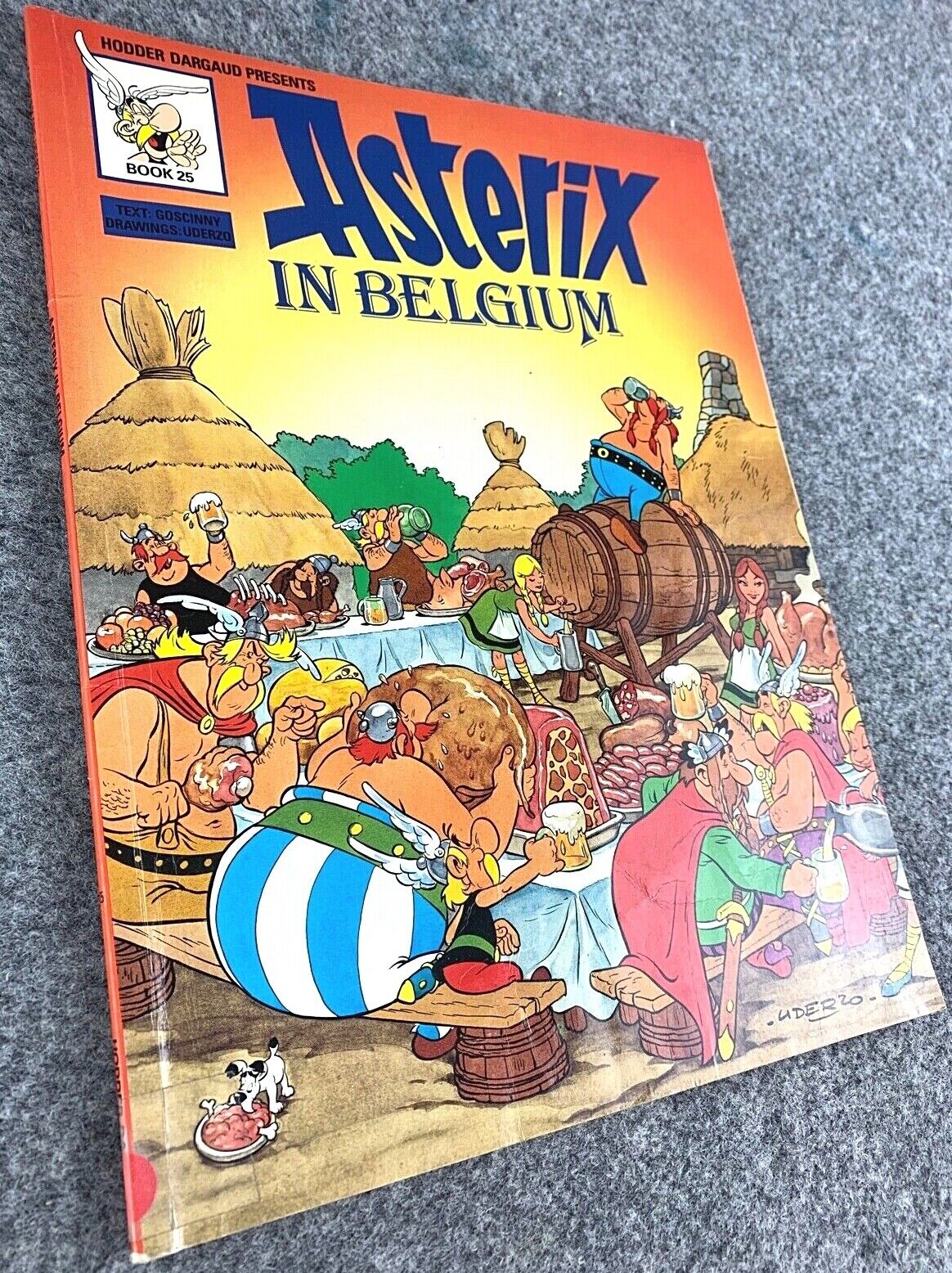 Asterix in Belgium - 1970/80s Hodder/Dargaud UK Edition Paperback Book Uderzo