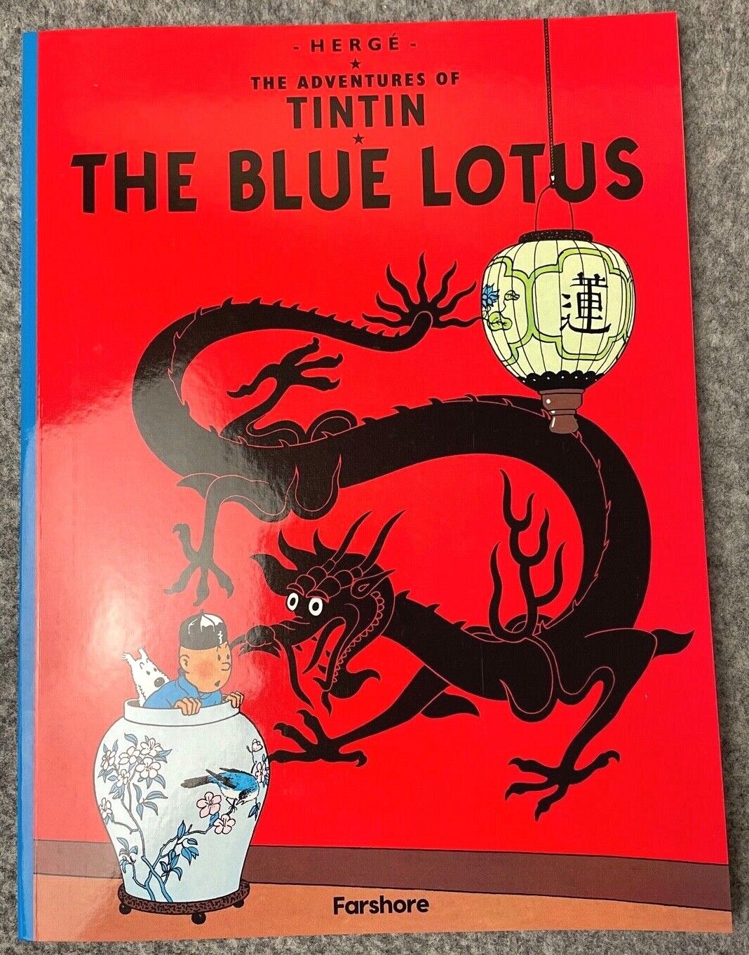 The Blue Lotus - Farshore 2000s UK Edition Tintin Book Paperback Herge