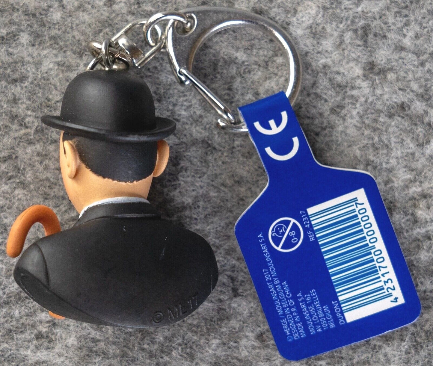 Moulinsart Toy Keyring: Thomson Bust 3.5cm Height 42317 Official Tintin Figure Key Ring