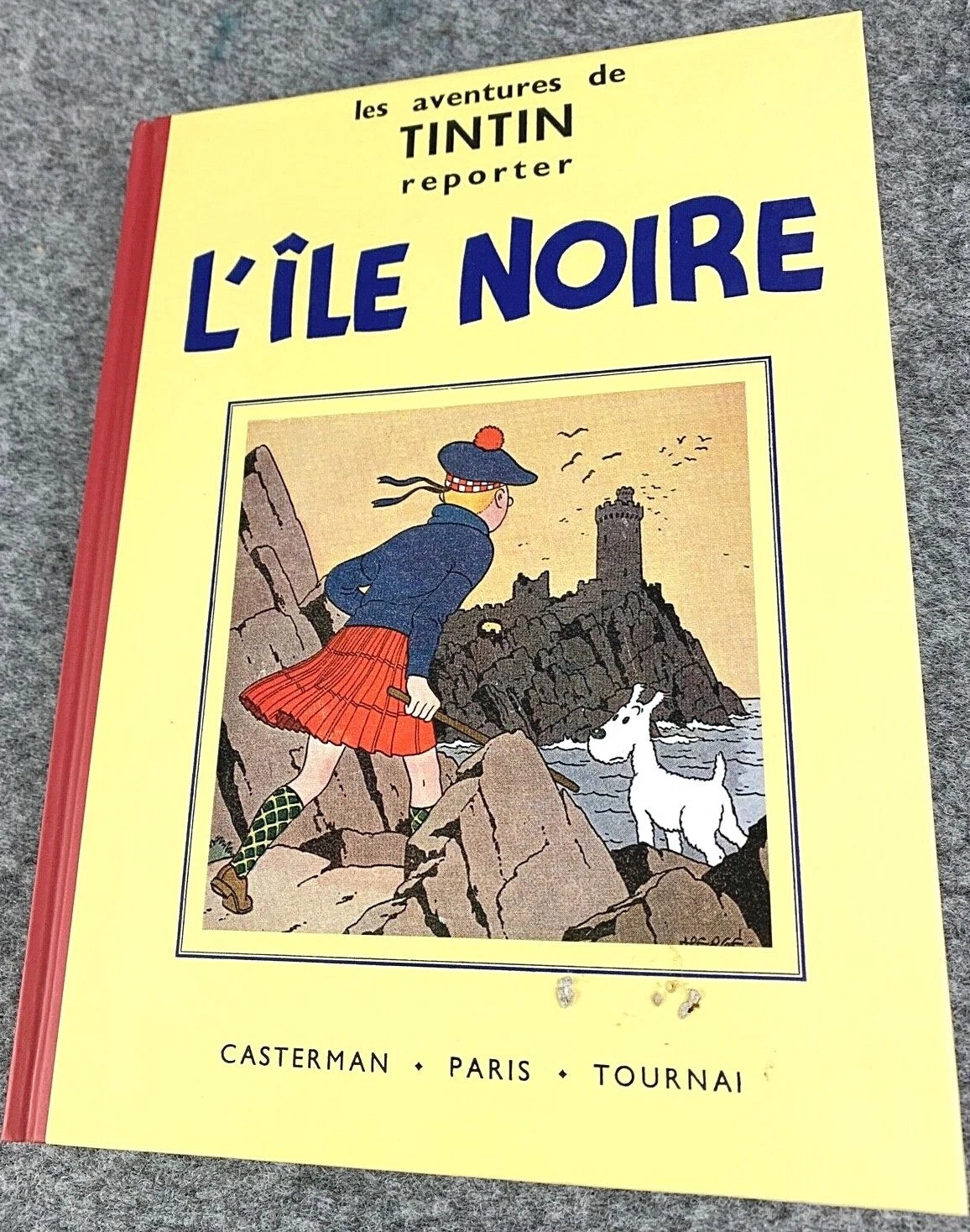 L'Île Noire Rare B&W MINI Facsimile French 1st Edition 1980s HB Tintin Book