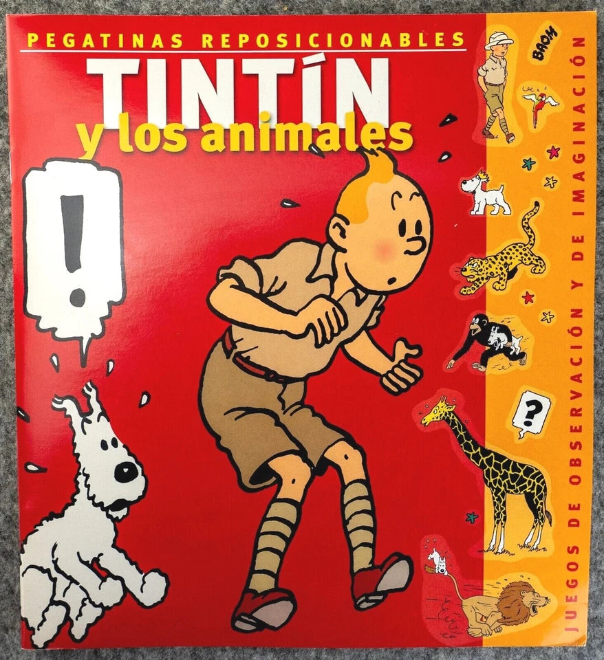 Tintin Animales Rare LTD Spanish Release 2002 Tintin Sticker Book Editorial Zendrera Zariquie