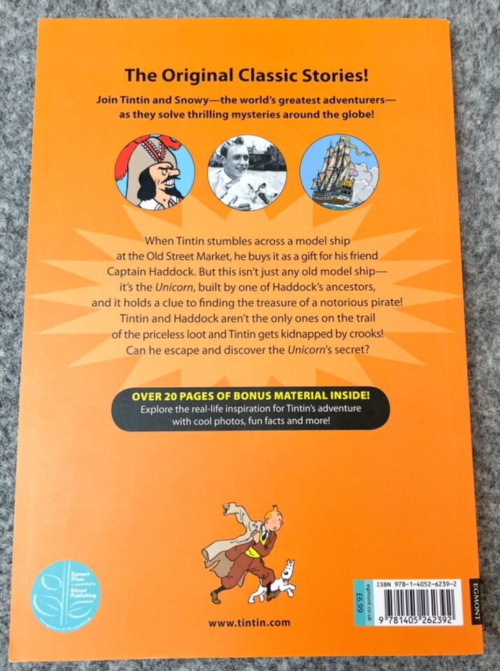 The Secret Of the Unicorn - Tintin Young Readers Book UK 2013 Egmont Paperback Editions