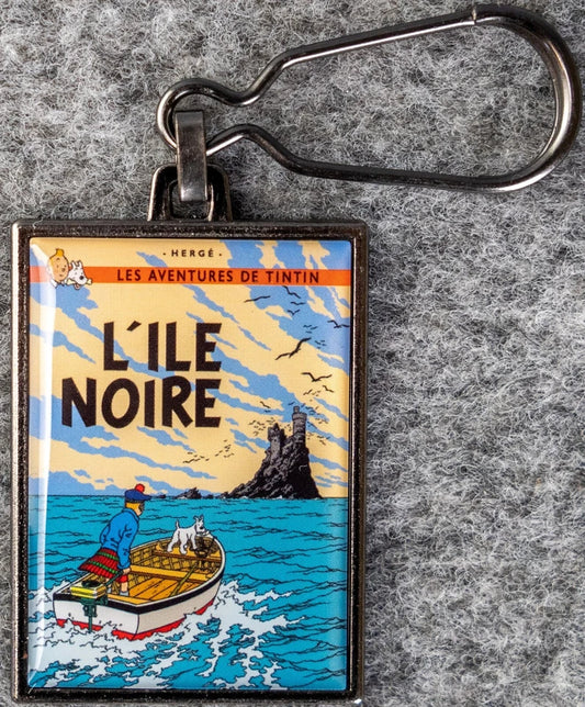 Moulinsart Tintin Title Cover Keyring 42529 - The Black Island Metal