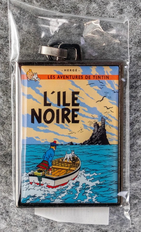 Moulinsart Tintin Title Cover Keyring 42529 - The Black Island Metal