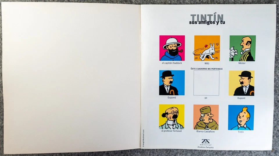 Tintin Animales Rare LTD Spanish Release 2002 Tintin Sticker Book Editorial Zendrera Zariquie