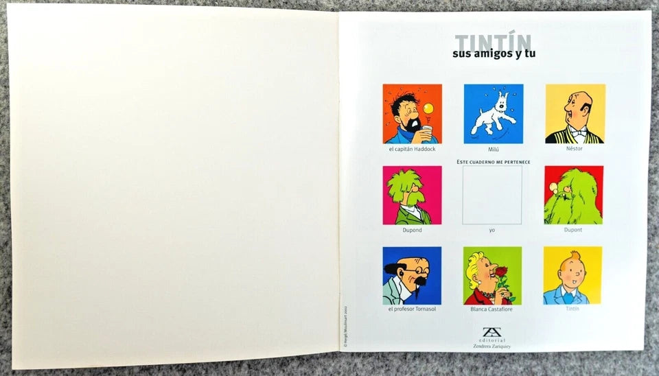Tintin Espacio Rare LTD Spanish Release 2002 Tintin Sticker Book Editorial Zendrera Zariquie