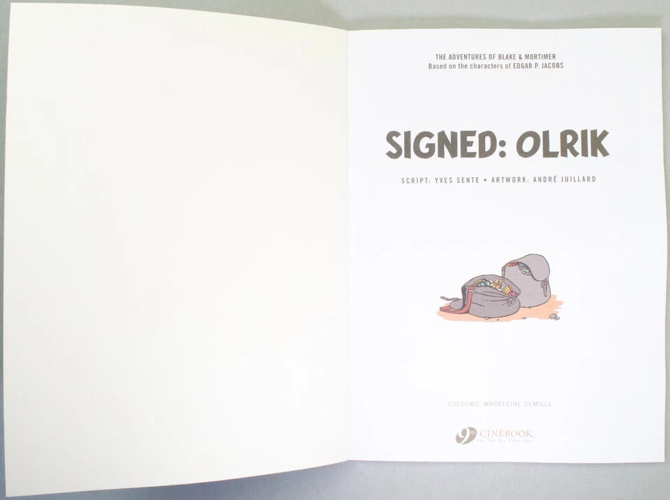 Signed Olrik - Blake & Mortimer Comic Volume 30 - Cinebook UK Paperback Edition By Edgar P. Jacobs.