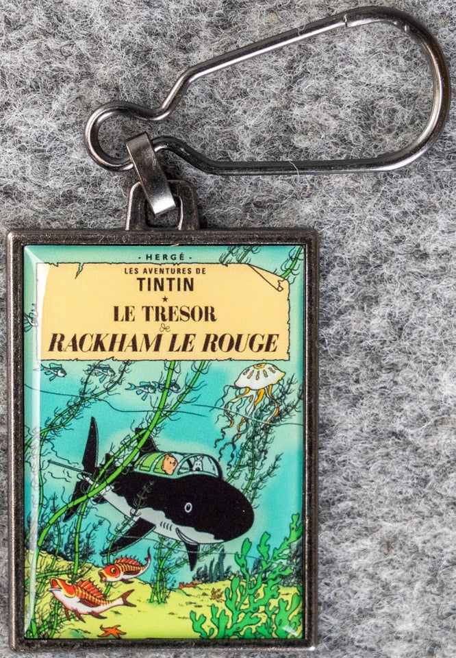 Moulinsart Tintin Title Cover Keyring 42537 - Red Rackhams Treasure Metal