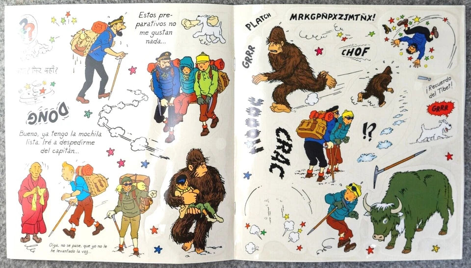Tintin Yeti Rare LTD Spanish Release 2002 Tintin Sticker Book Editorial Zendrera Zariquie