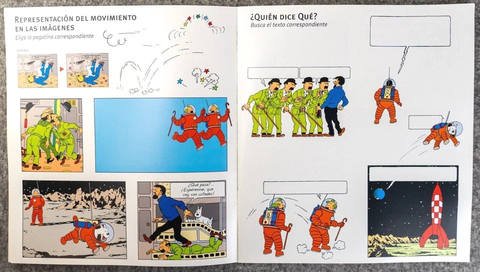 Tintin Espacio Rare LTD Spanish Release 2002 Tintin Sticker Book Editorial Zendrera Zariquie