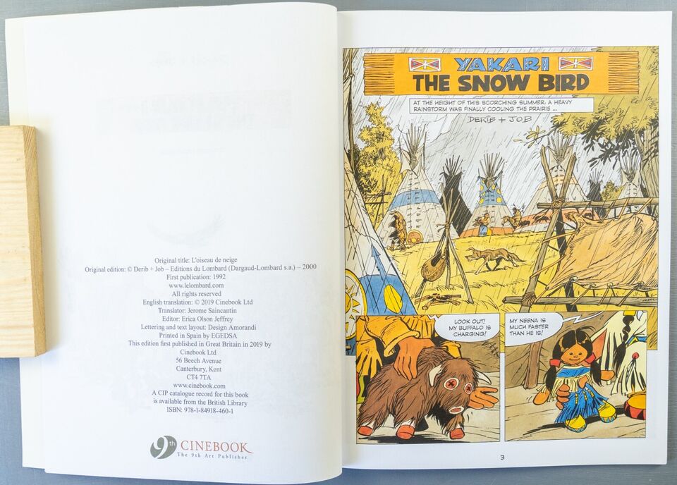 Yakari The Snow Bird Volume 17 Cinebook Paperback Comic Book Derib+job