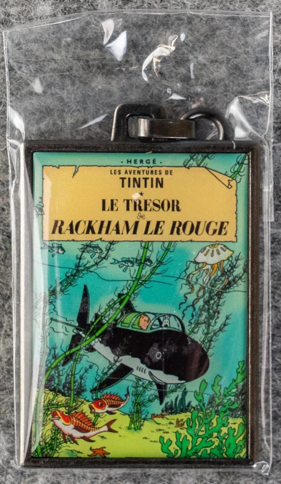 Moulinsart Tintin Title Cover Keyring 42537 - Red Rackhams Treasure Metal
