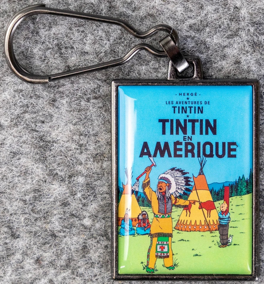 Moulinsart Tintin Title Cover Keyring 42521 - Tintin in America Metal
