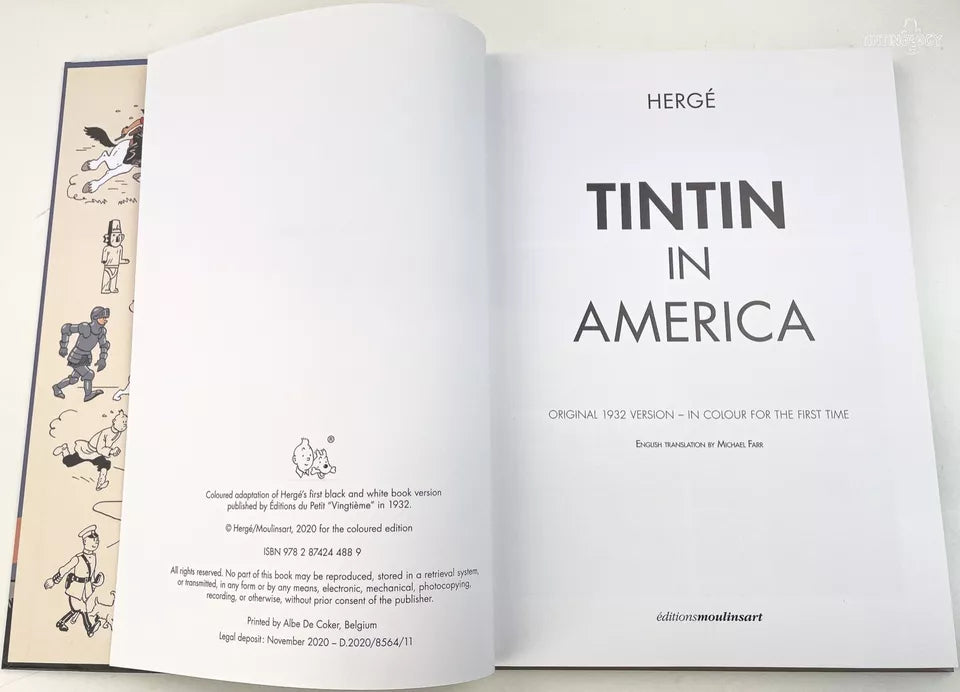 Tintin in America B&W Colorised Version 2 - 2020 HB by Editions Moulinsart