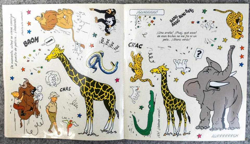 Tintin Animales Rare LTD Spanish Release 2002 Tintin Sticker Book Editorial Zendrera Zariquie