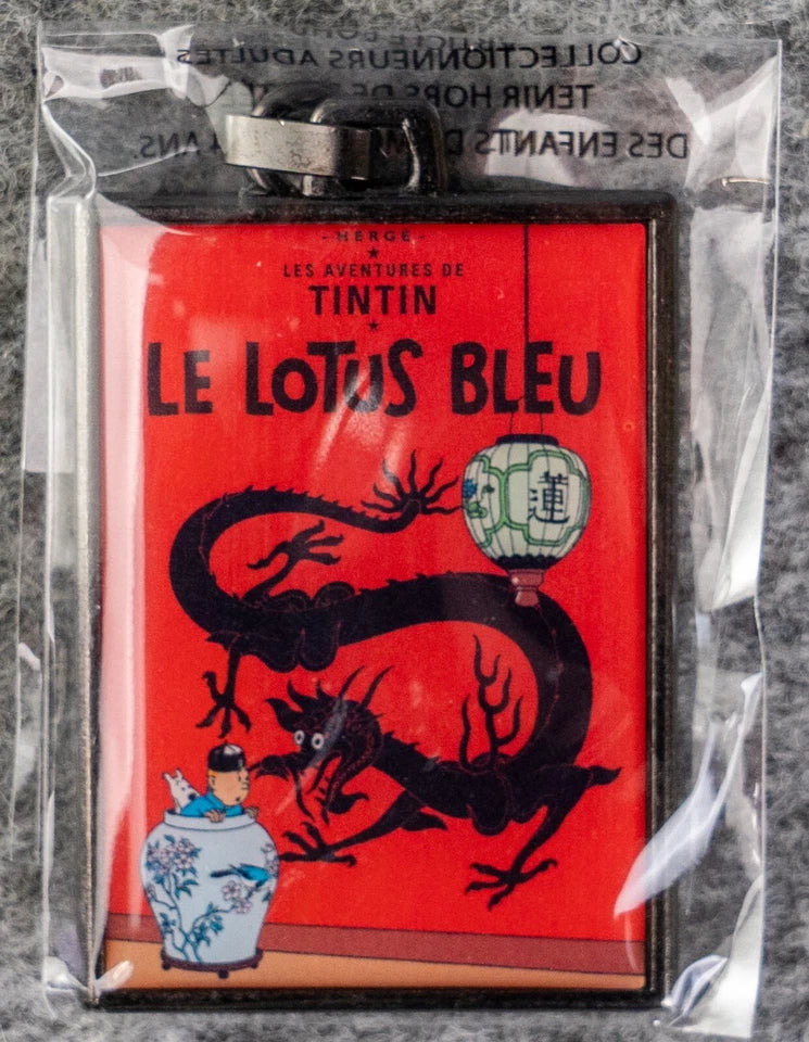 Moulinsart Tintin Title Cover Keyring 42524 - The Blue Lotus Metal