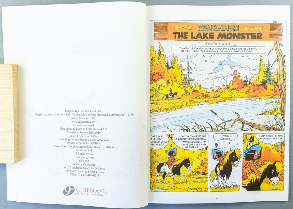 Yakari The Lake Monster Volume 16 Cinebook Paperback Comic Book Derib+job