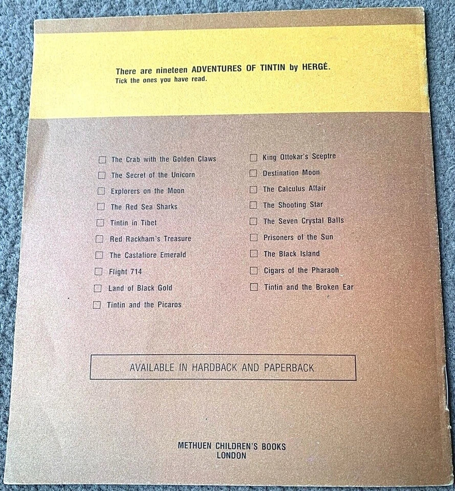 Volume 7 of 12 - Tintin Painting & Drawing Book Methuen 1977 1st Edition