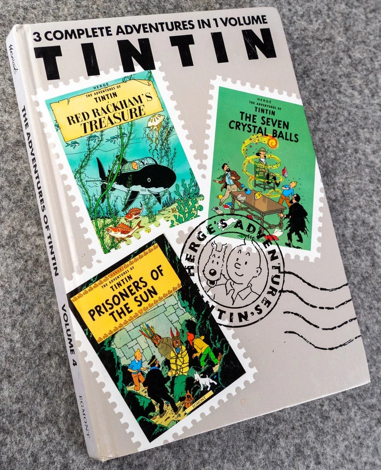 Tintin 3 in 1 Volume 4 - 1991 UK Egmont Hardback 1st Edition Comic Book
