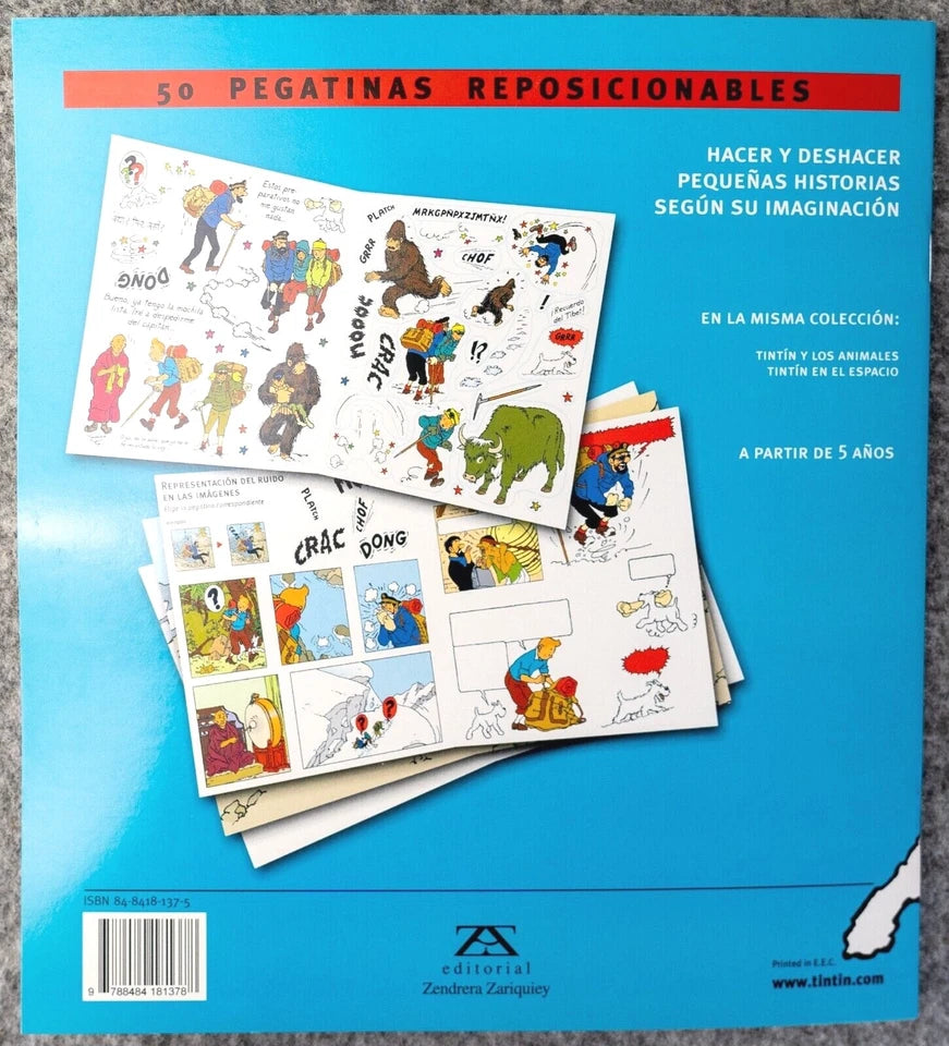 Tintin Yeti Rare LTD Spanish Release 2002 Tintin Sticker Book Editorial Zendrera Zariquie
