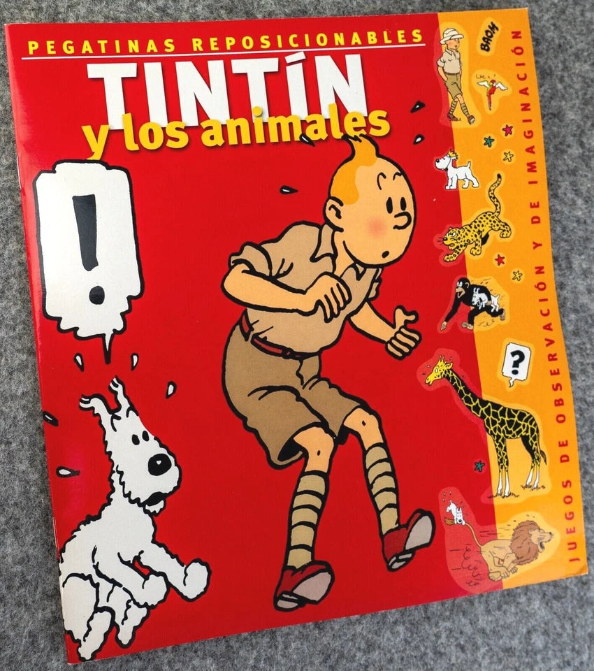 Tintin Animales Rare LTD Spanish Release 2002 Tintin Sticker Book Editorial Zendrera Zariquie