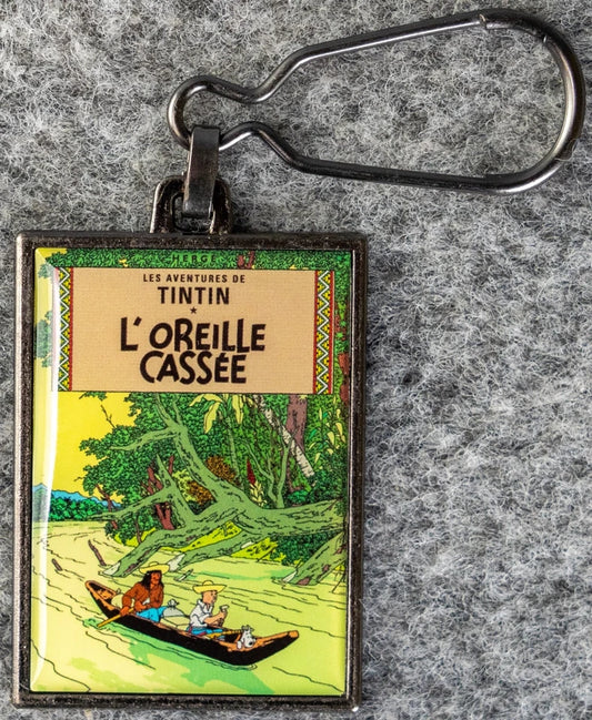 Moulinsart Tintin Title Cover Keyring 42527 - Tintin & the Broken Ear Metal