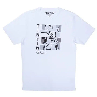 Moulinsart "Tintin & Co Monochrome" Kids T-Shirt:  Cotton T Shirt 2-12 Years