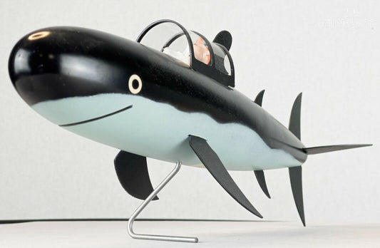 Statuette Aroutcheff Tintin: Shark Submarine V2 1986 32cm Tintin Wood Model