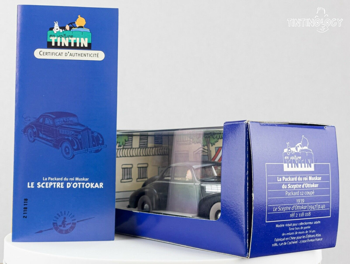 ATLAS TINTIN CAR # 18 Packard 6 - Ottokars Herge model car 1/43 Scale