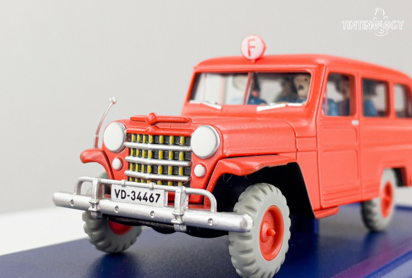 ATLAS TINTIN CAR # 57 Jeep Overland - Calculus Affair Herge model car 1/43 Scale