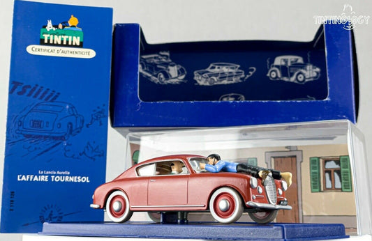 ATLAS TINTIN CAR # 26 Lancia Aurelia Calculus Herge model 1/43 Scale Voiture