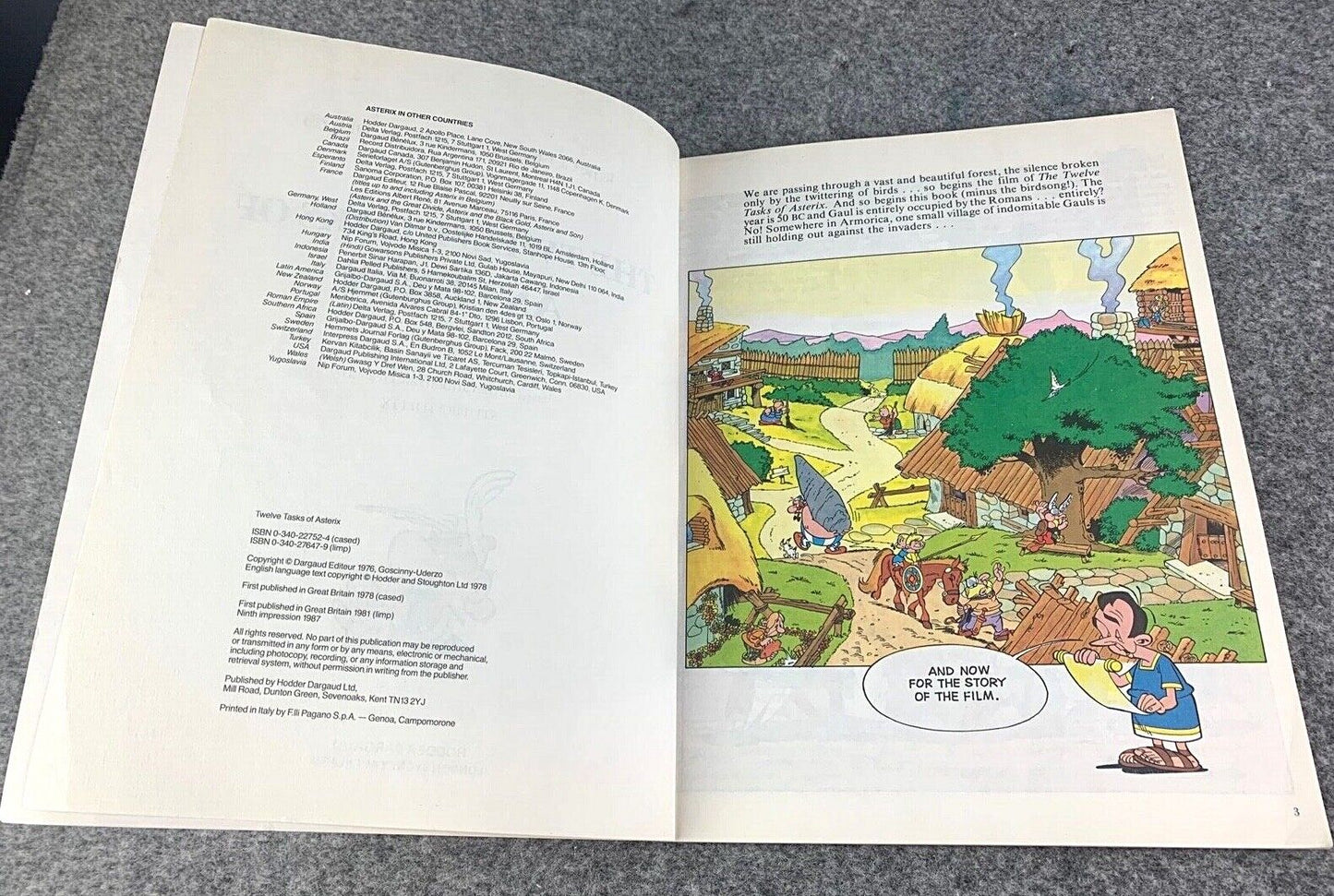 The Twelve Tasks of Asterix - 1970/80s Hodder/Dargaud UK Edition Paperback Book Uderzo