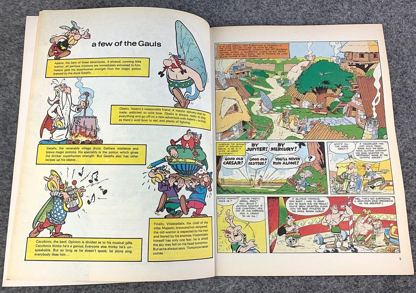 Asterix & the Olympic Games - 1970/80s Hodder/Dargaud UK Edition Paperback Book Uderzo