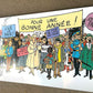 LARGE 180x29cm Tintin Poster Frieze - Carte De Voeux 1972 Ltd Edition Moulinsart