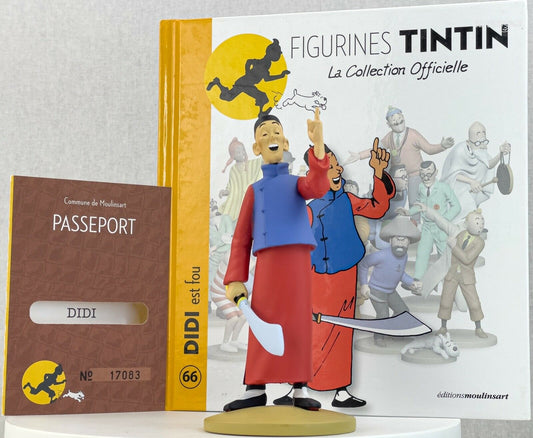 Tintin Figurines Officielle # 66 Mad Didi - Blue Lotus model ML resin Figure