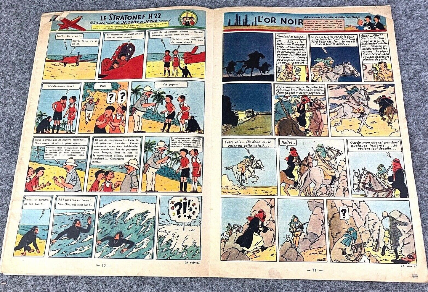 JOURNAL TINTIN Issue 27: 1949 Herge Cover Edition Vintage Comic EO Couverture