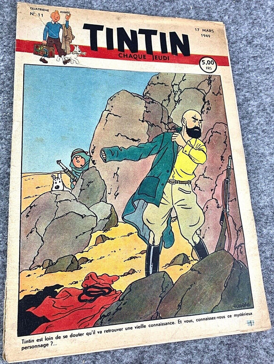 JOURNAL TINTIN Issue 27: 1949 Herge Cover Edition Vintage Comic EO Couverture