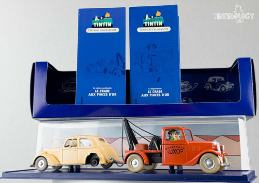 ATLAS TINTIN CAR #23 & 24 Towtruck Luxor & Car Golden Claws Herge model 1/43