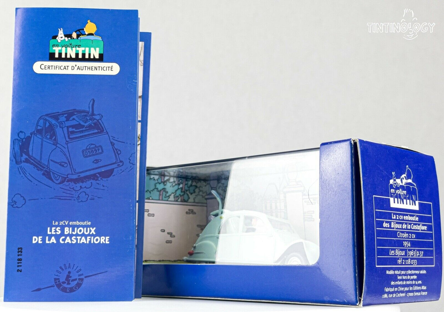ATLAS TINTIN CAR # 33 Crashed 2CV Castafiore Emerald Herge model car 1/43 Scale