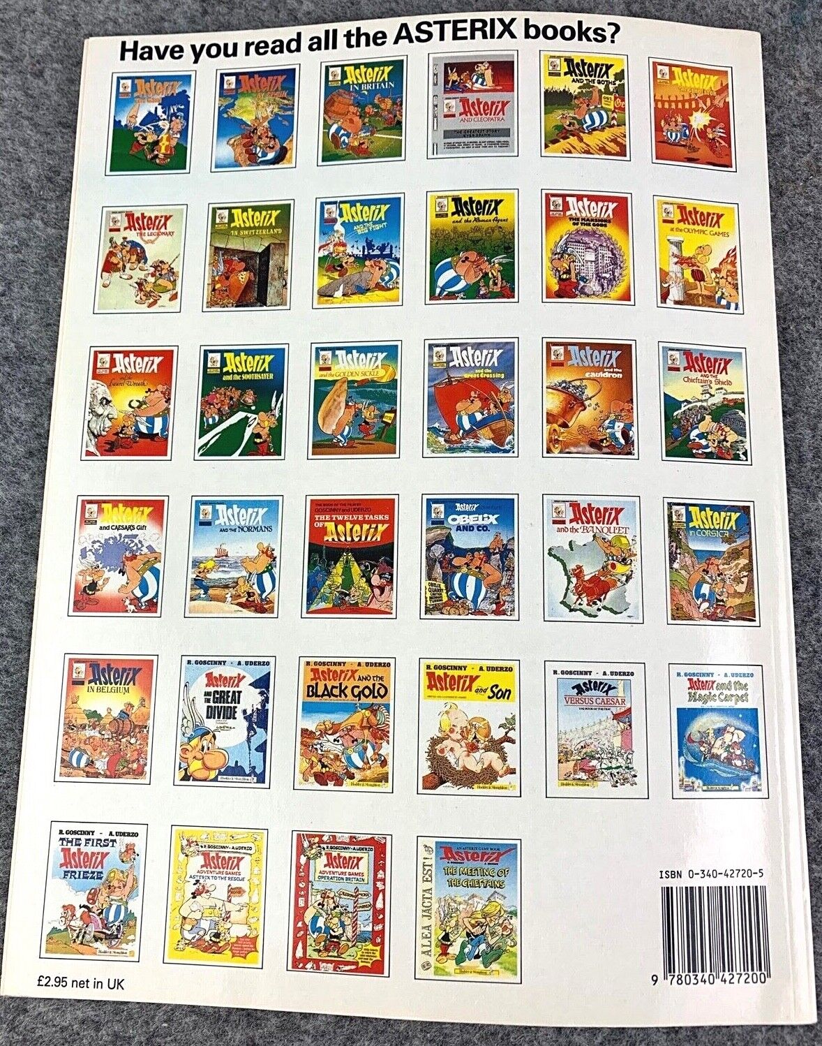 Asterix & the Magic Carpet - 1970/80s Hodder/Dargaud UK Edition Paperback Book Uderzo