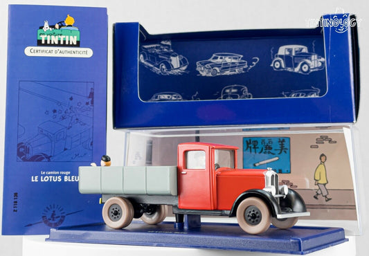 ATLAS TINTIN CAR # 36 Red Truck - Blue Lotus Herge model car 1/43 Scale