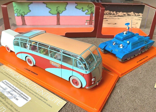 MOON TANK & SWISSAIR BUS Atlas 1/43 Tintin Car Models Voiture