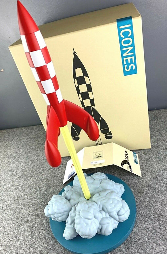 Statuette Moulinsart 46405 "Lift-off Rocket" 40cm Tintin Resin Model Fusee Moon