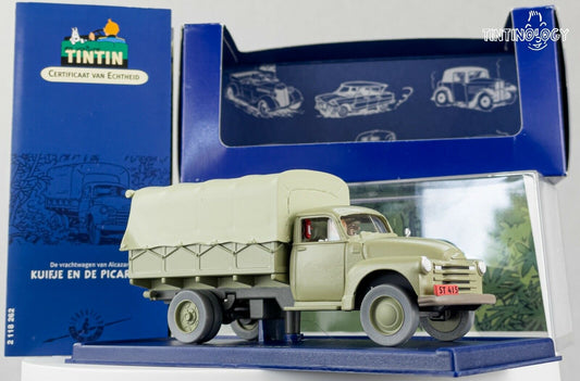 ATLAS TINTIN CAR # 62 Alcazar's Chevrolet Army Truck: Picaros Herge model 1/43