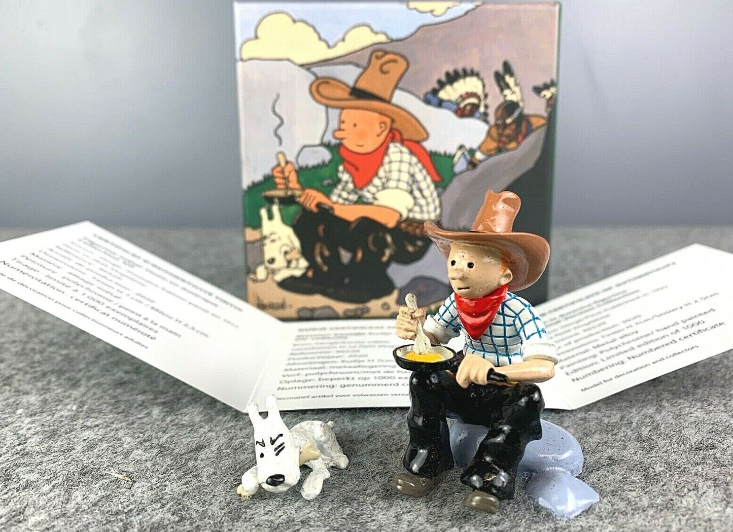 Rare Pixi Tintin Figurine 46529 "Tintin & Snowy in America" Colorised 2020 Metal