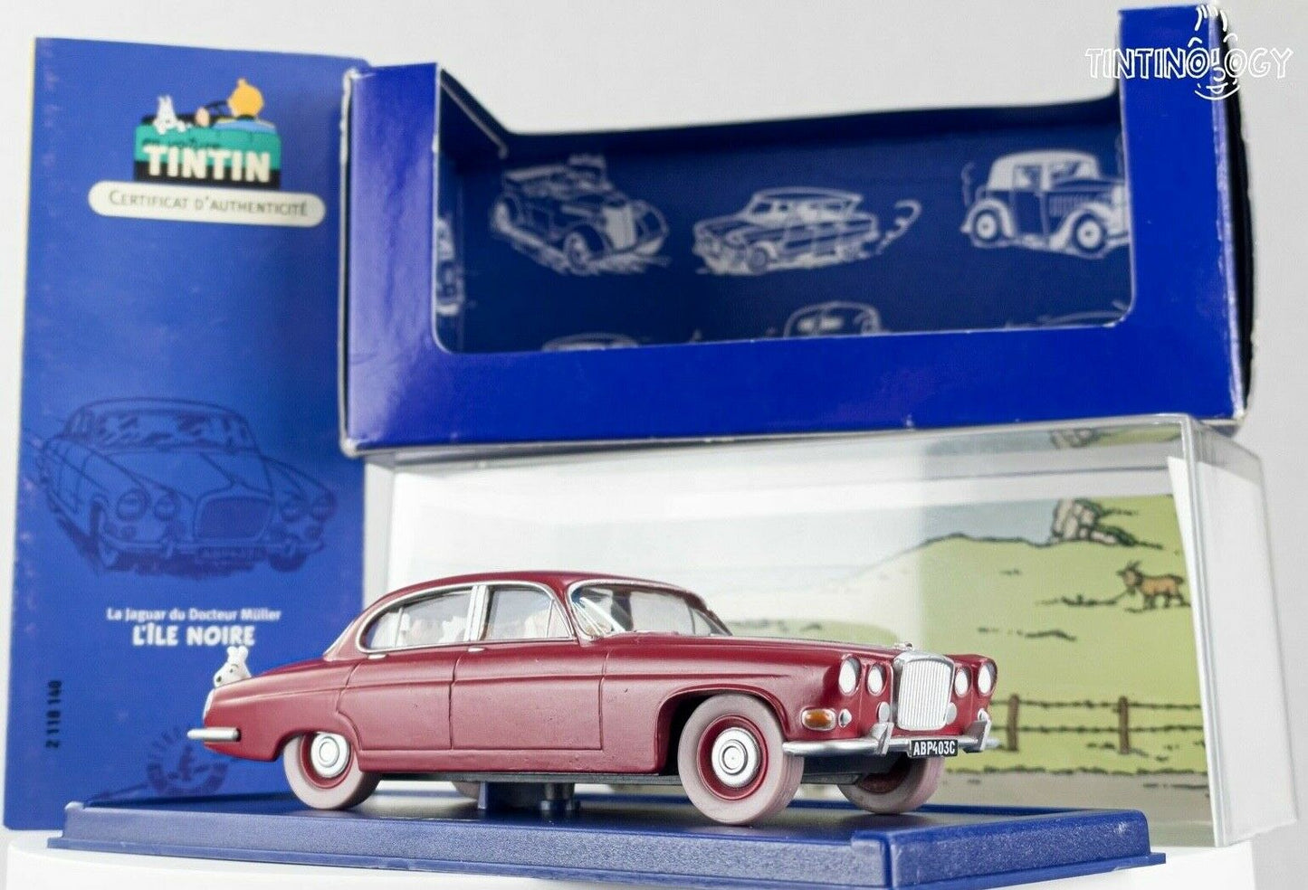 ATLAS TINTIN CAR # 40 Jaguar MK X - Black Island Herge model figure 1/43